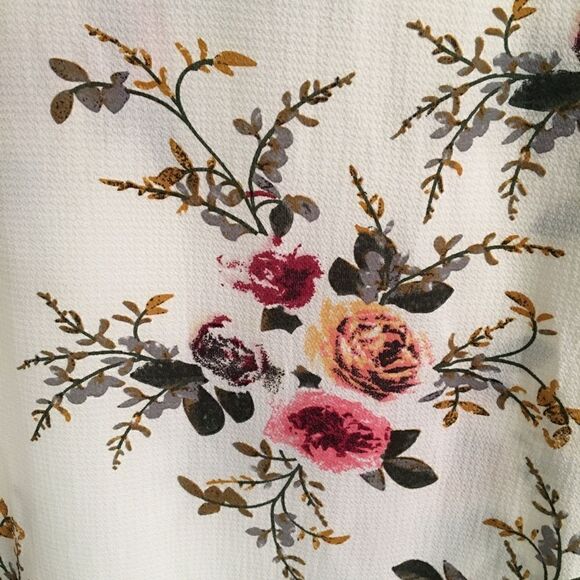 Boho Rose lace sleeve floral print tunic blouse XXL - Picture 5 of 6